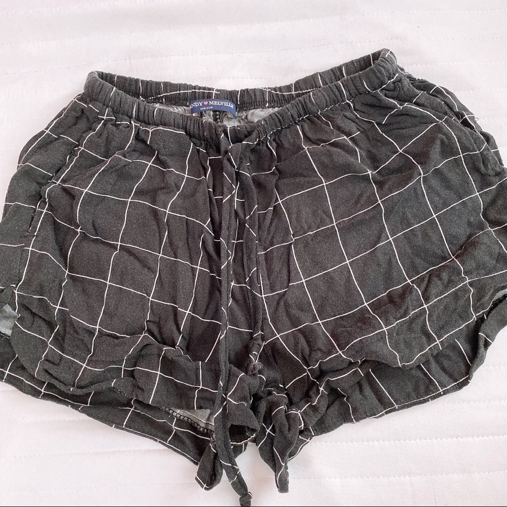 Brandy Melville Black White Grid Shorts